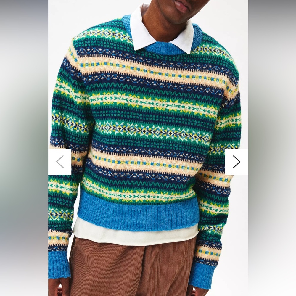 Urban Outfitters Hudson Fair Isle Crew Neck Sweater